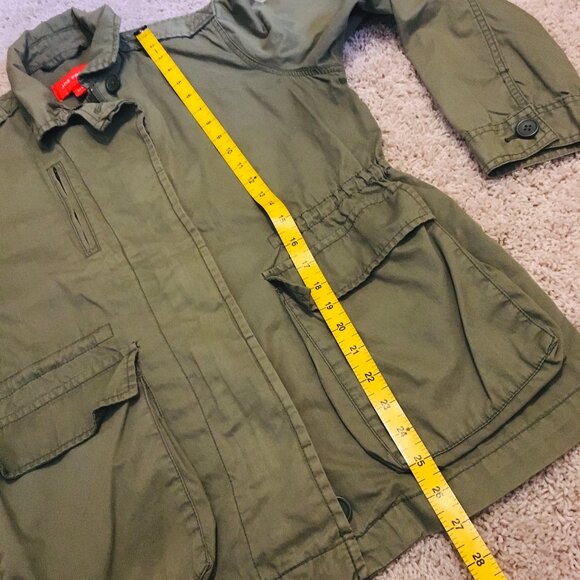 Army Green Cotton Military Utility Jacket - Picture 15 of 16